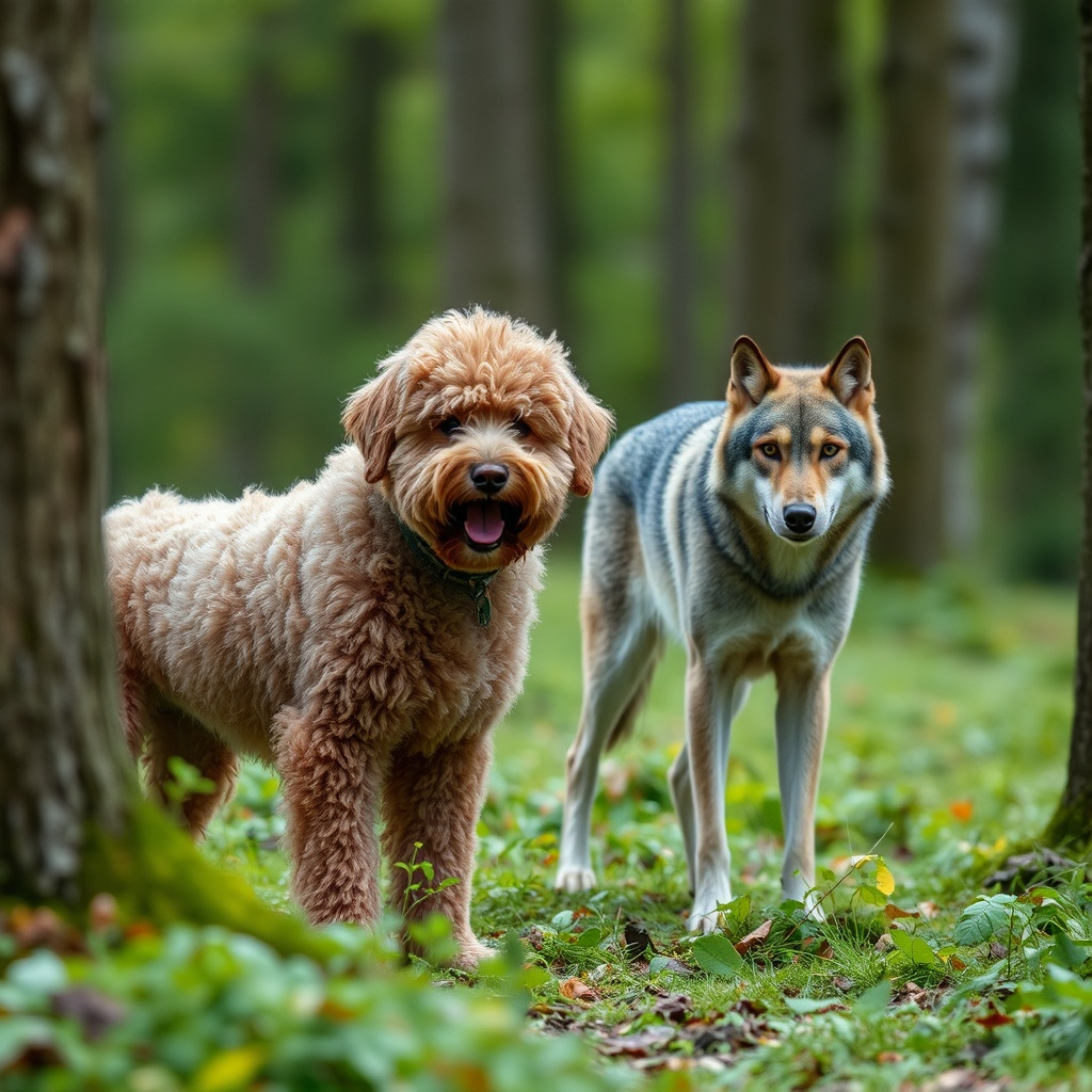 1180165c-b73c-499c-a281-4308058140a8_neuroflash-Lagotto_Romagnolo_and_Wolf_in_the_forest_1728755189 Artgerecht füttern