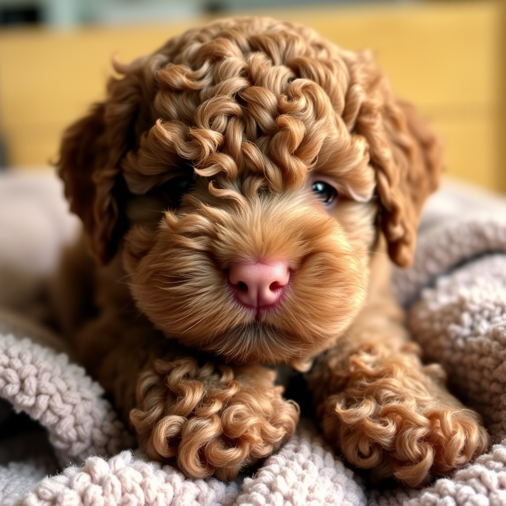 Lagotto Romagnolo Welpe Lagotto Romagnolo Welpe zieht in sein neues Zuhause