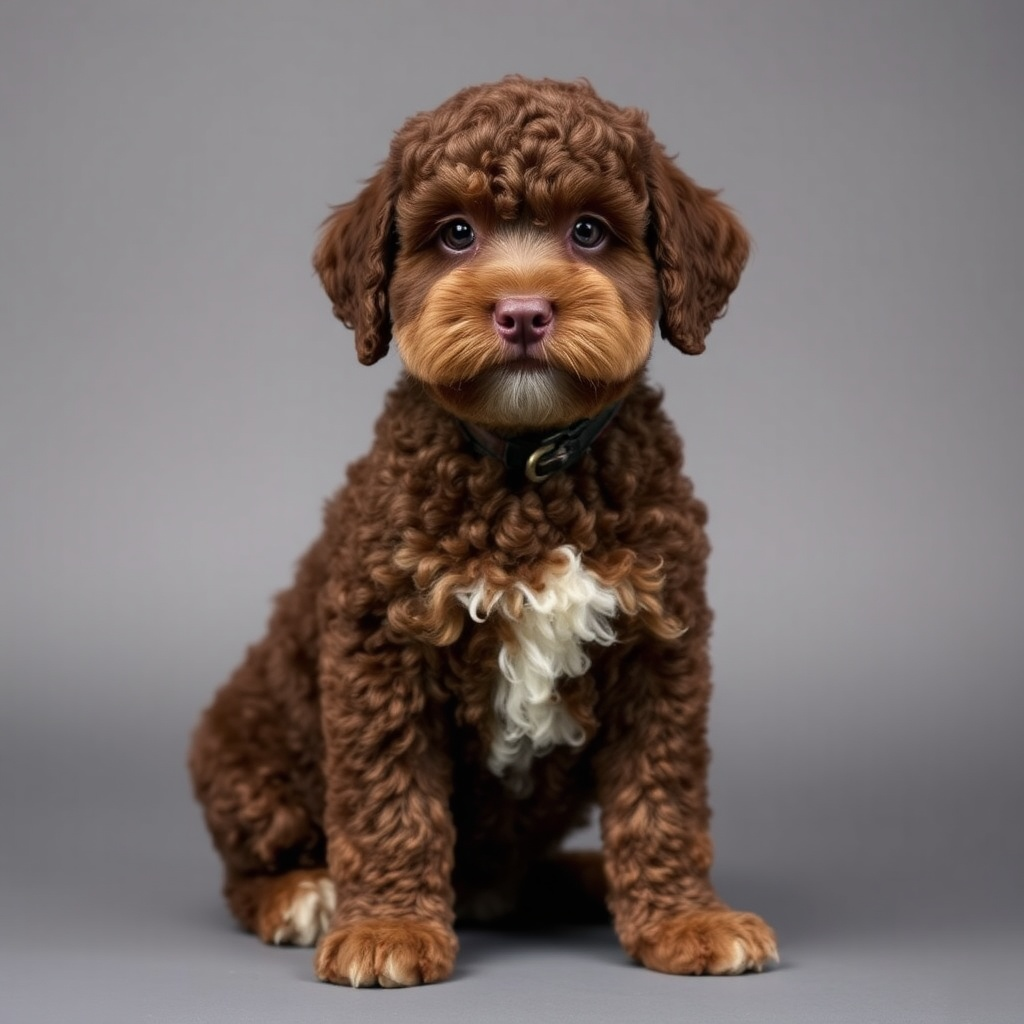 b02f1174-4399-4e89-814a-896c1d39fbad_neuroflash-Lagotto_Romagnolo_dark_brown_tan_light_face_li_1729534239 Fellfarbe Tan Lagotto Romagnolo